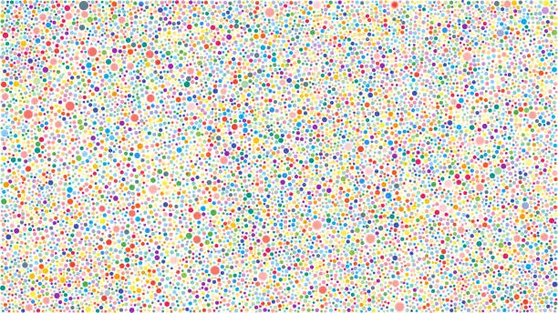 Vector illustration of Abstract vector background with random colorful dots, points, circles, halftone.