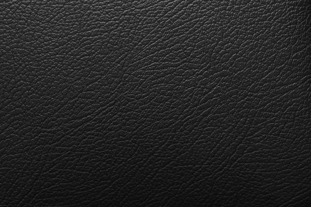 luxury black leather texture surface background - leather material pattern rough imagens e fotografias de stock