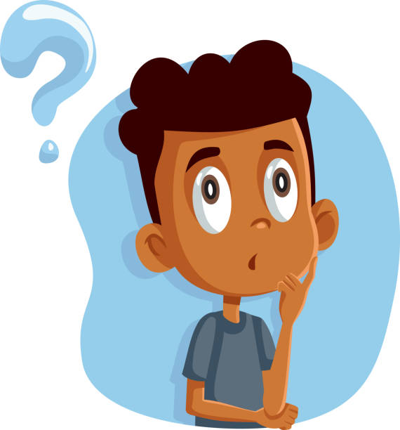 African Boy Having Many Questions Vector Cartoon Stock Illustration -  Download Image Now - Contemplation, Child, Boys - iStock