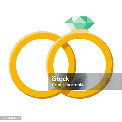 istock Wedding Rings Icon on Transparent Background 1283603557
