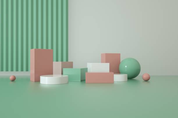 istock 3D Geometric Shapes Abstract Minimal Background 1283603685