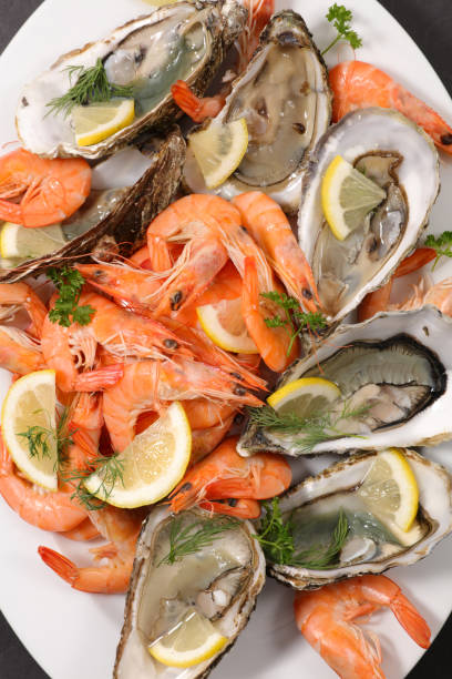 istock oyster, shrimp and clam with lemon 1283605770