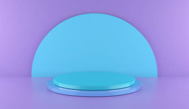 istock Geometric shapes background. Podium on the floor 1283607725