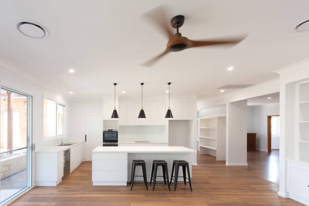 istock Stylish open plan kitchen in a newly renovated house 1283607992