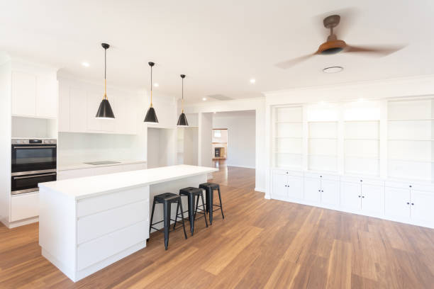 istock Stylish open plan kitchen in a newly renovated house 1283607996
