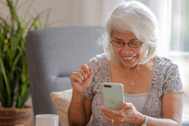 istock Senior woman on a video call 1283608690