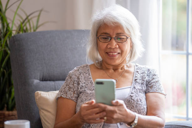 istock Senior woman on a video call 1283608692