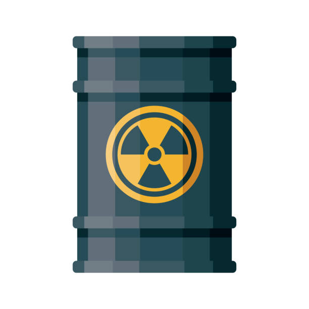 ikona toksycznych odpadów beczki na przezroczystym tle - nuclear power station danger symbol radioactive stock illustrations