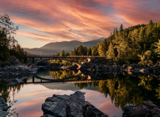 istock A sunrise across Belton Bridge over Middle Fork Flathead River near West Glacier in Glacier National Park, Montana, USA 1283610500