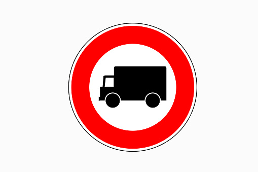 traffic sign: motor lorry. isolated on white