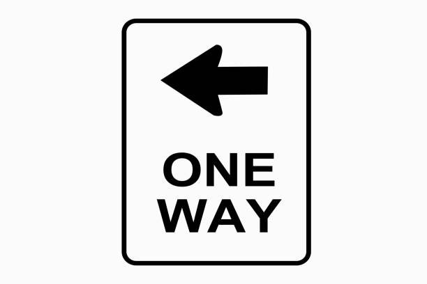 one way sign icon,isolated white background - one way sign single object street imagens e fotografias de stock