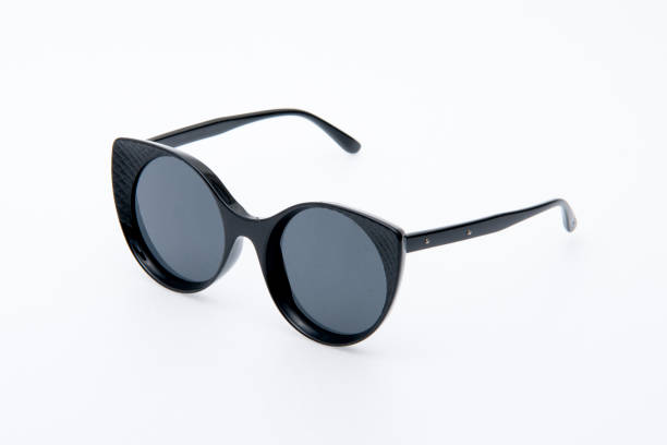 istock Fashion sunglasses black frames on white background. 1283611962