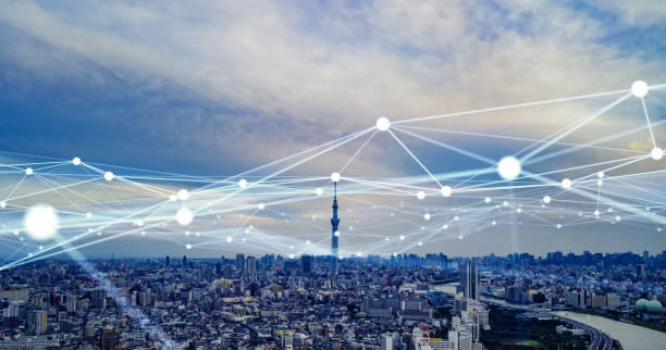 istock Smart city and communication network concept. 5G. IoT (Internet of Things). Telecommunication. 1283611963