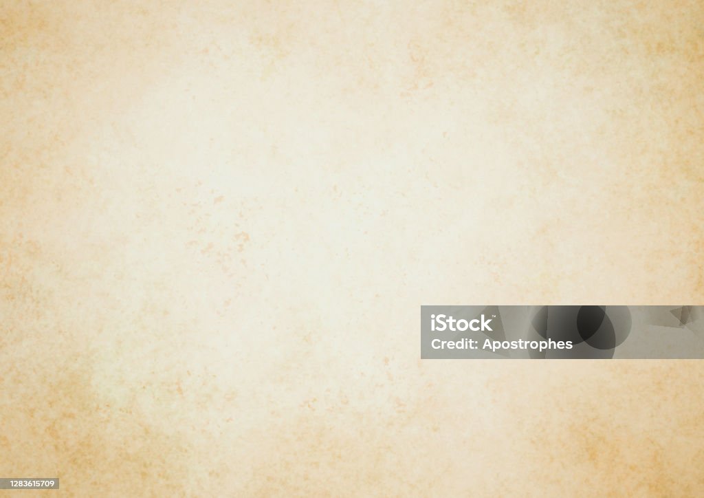 고민 빈티지 얼룩과 잉크 스패터와 흰색 퇴색 초라한 센터, 우아한 골동품 베이지 색과 오래된 갈색 종이 양피지 배경 디자인 - 로열티 프리 종이 스톡 사진