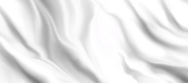 texture de fond de soie blanche dans les plis abstraits de tissu, tissu de satin ou matériel pour le site web élégant de luxe ou des conceptions de fond - crumpled sheet photos et images de collection