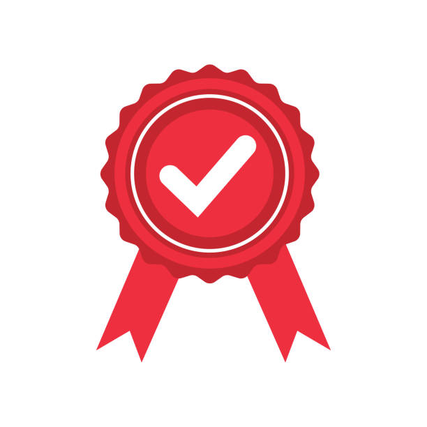 Quality icon, certified check mark ribbon label USA, India, Honesty, Seal - Stamp, Postage Stamp, Advice, Celebrities, Certificate, Customer celebrity endorsements stock illustrations