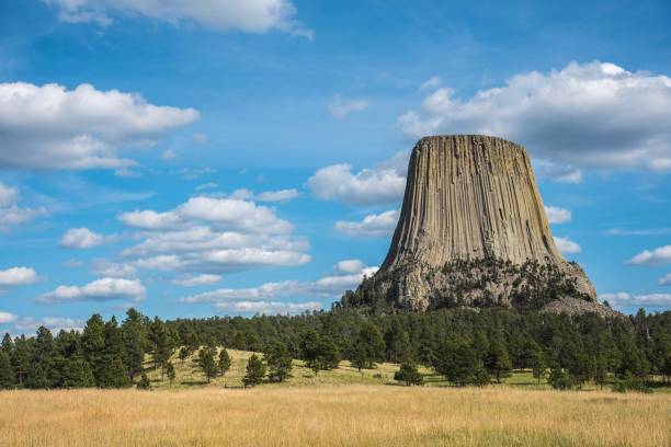 데빌스 타워 - natural landmark horizontal wyoming usa 뉴스 사진 이미지