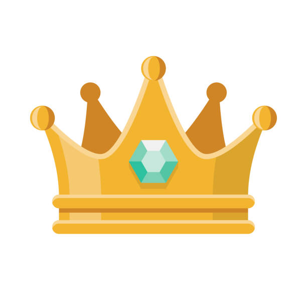 ilustraciones, imágenes clip art, dibujos animados e iconos de stock de icono de la corona del baile sobre el fondo transparente - crown king queen gold