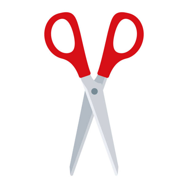 Scissors Icon on Transparent Background vector art illustration