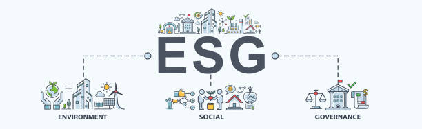 esg баннер веб значок для бизнеса и организации, окружающей среды, социального, управления, корпоративной устойчивости производительности д - environment stock illustrations