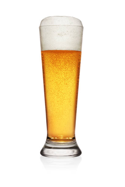 istock Glass of light yellow beer isolated on white. 1283624265