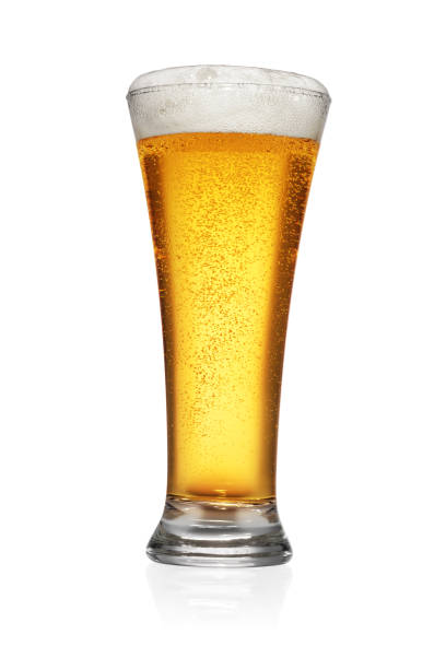 istock Glass of light yellow beer isolated on white. 1283624280