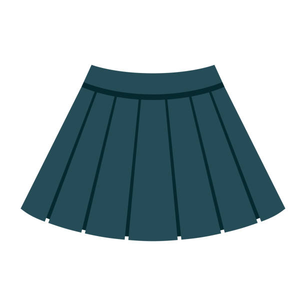 Pleated Skirt Icon on Transparent Background A flat design icon on a transparent background (can be placed onto any colored background). File is built in the CMYK color space for optimal printing. Color swatches are global so it’s easy to change colors across the document. No transparencies, blends or gradients used. skirt stock illustrations