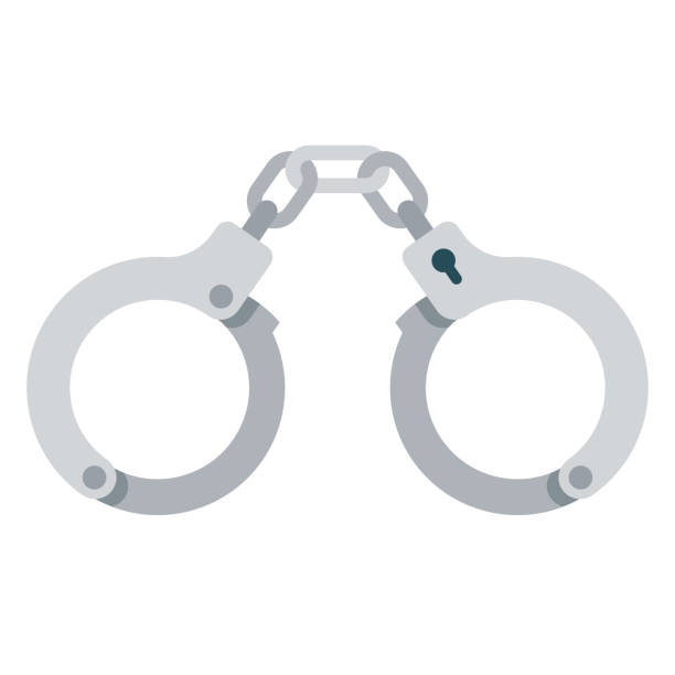 ikona kajdanek na przezroczystym tle - handcuffs stock illustrations