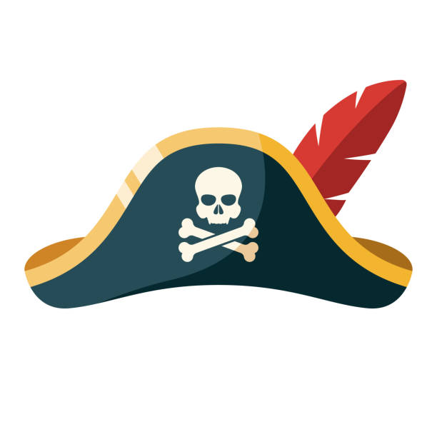 piraten hut icon auf transparentem hintergrund - seeräuber stock-grafiken, -clipart, -cartoons und -symbole