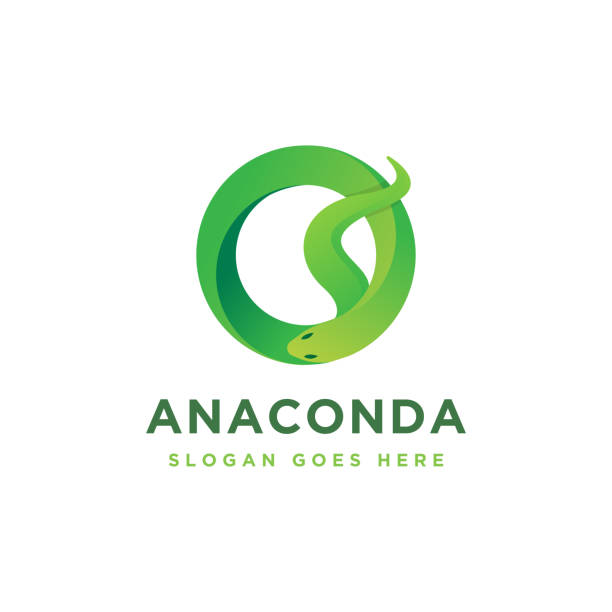 abstrakte geometrische anaconda schlange symbol vektor auf weißem hintergrund - wildnisgebiets name stock-grafiken, -clipart, -cartoons und -symbole