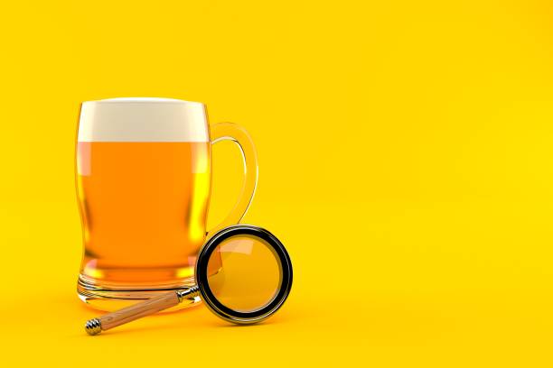 istock Glass of beer with magnifying glass 1283628307