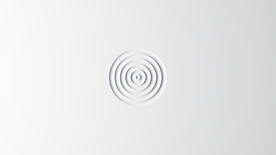Circular waves on a white flat surface. Background for your design. 3D illustration