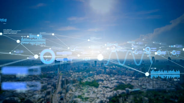 istock Smart city and communication network concept. 5G. IoT (Internet of Things). Telecommunication. 1283633834