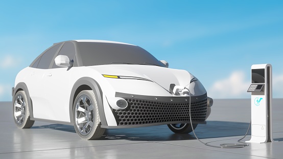 3D illustration of electric car\n\nThis image doesn`t contain any visible trademarked products, corporate identity, logos, or copyrighted elements.\nI am author of design of this car.\nI am author of 3d model of this car