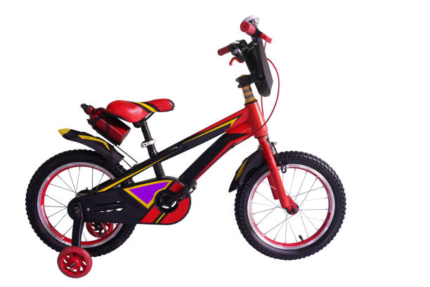 istock Red child bicycle  isolated on white background with copy space and clipping path included. 1283636833