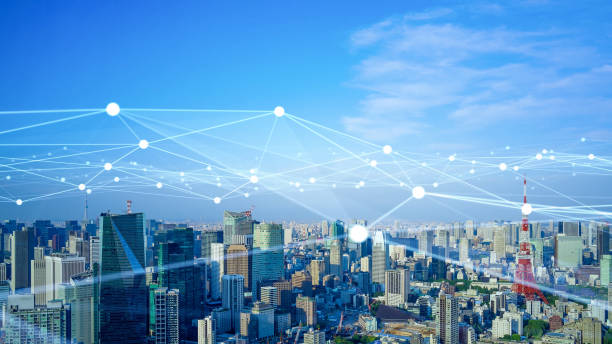 istock Smart city and communication network concept. 5G. IoT (Internet of Things). Telecommunication. 1283639136