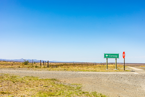 Road Sign to City Centre in Windhoek at Khomas Region, Namibia