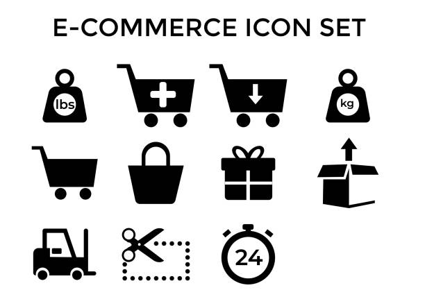 ilustrações de stock, clip art, desenhos animados e ícones de e-comerce icon.shopping icon - comerce