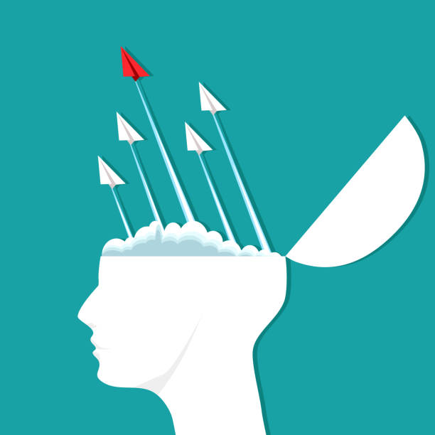 istock A paper plane came out of the head 1283668302