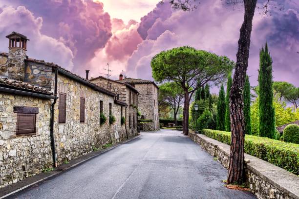 istock Epic Sky Over Village in Tuscany 1283668570