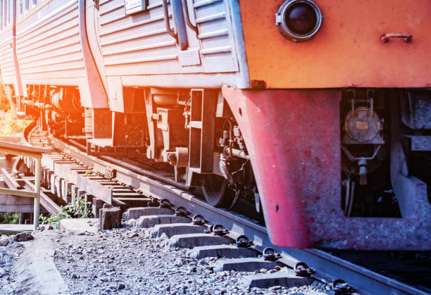 istock The train wheels are on the rails. 1283669212