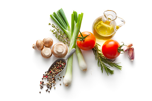 Seasoning: Olive Oil, Spring Onions, Tomato, Mushrooms and Garlic