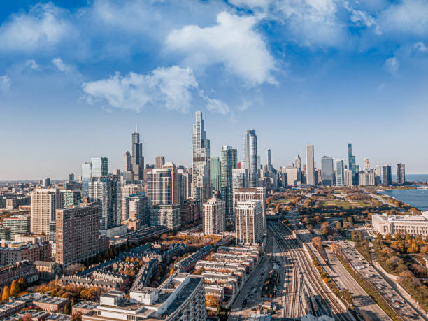 istock Drone view of downtown Chicago 1283670453