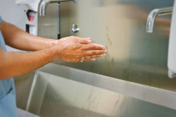 istock Medical and surgical hand washing 1283671680