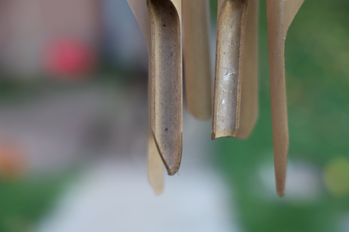 Close up of Chinese bamboo wind chimes