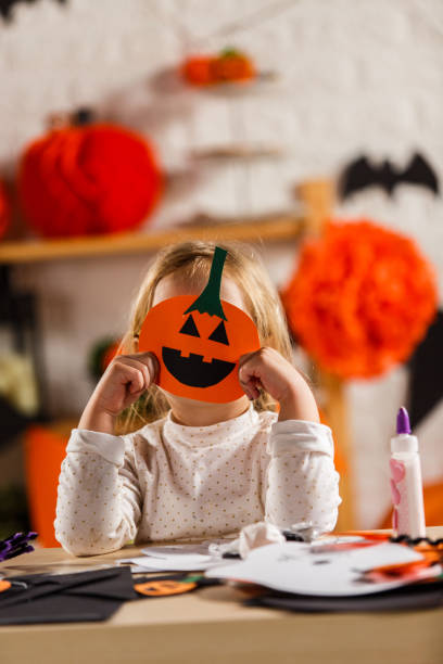 istock Jack o' lantern homemade mask for Halloween 1283671845