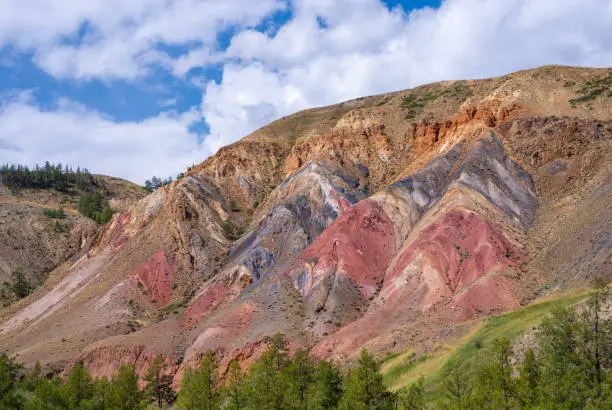 Photo of Multi-colored mars rock layers with iron oxide