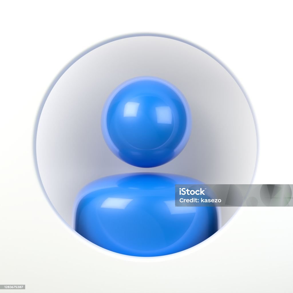 blue male Avatar blank shape in white hole. 3d illustration blue male Avatar blank shape in white hole. suitable for avatar, internet and profile page themes. 3d illustration Avatar Stock Photo