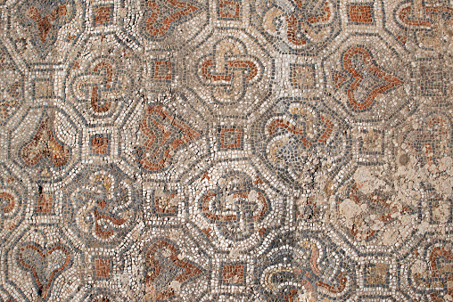 Ancient natural stone tile mosaics in Ephesus