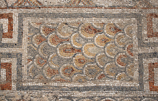 istock Ancient natural stone tile mosaics in Ephesus 1283676323